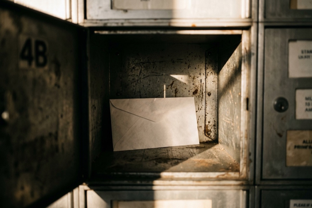 the future of residential mail delivery in canada: 6 shifts already underway 2 single envelope inside an open community mailbox compartment, the shrinking letter stream shaping the future of residential mail delivery in canada