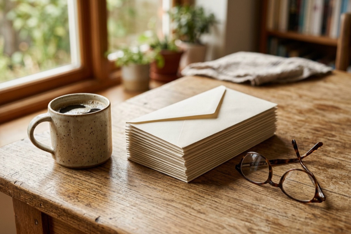 the canada post transformation plan: how ottawa ended door-to-door mail in 14 months 2 stack of envelopes on a kitchen table, letter mail volume behind the canada post transformation plan