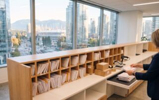 why business mail still matters in 2026: 5 proven reasons 8 business mail in 2026: a downtown vancouver office mailroom with sorted envelopes and parcels